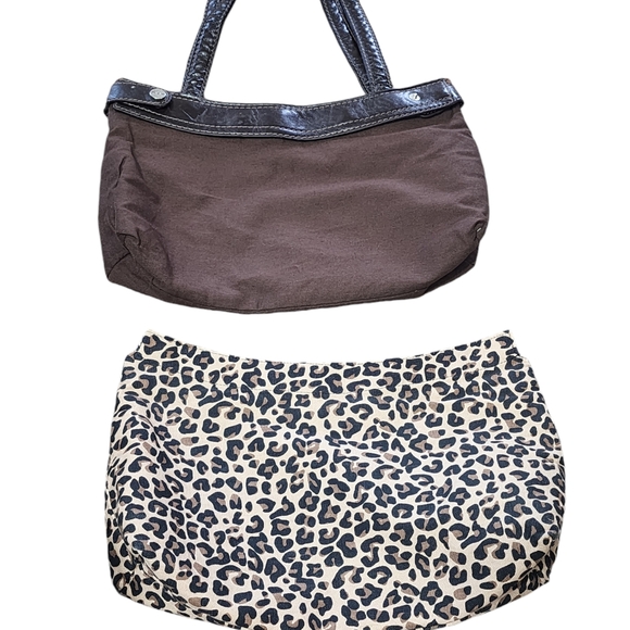 Thirty-One Brown Handbag with Leopard Print Skirt - Picture 1 of 5